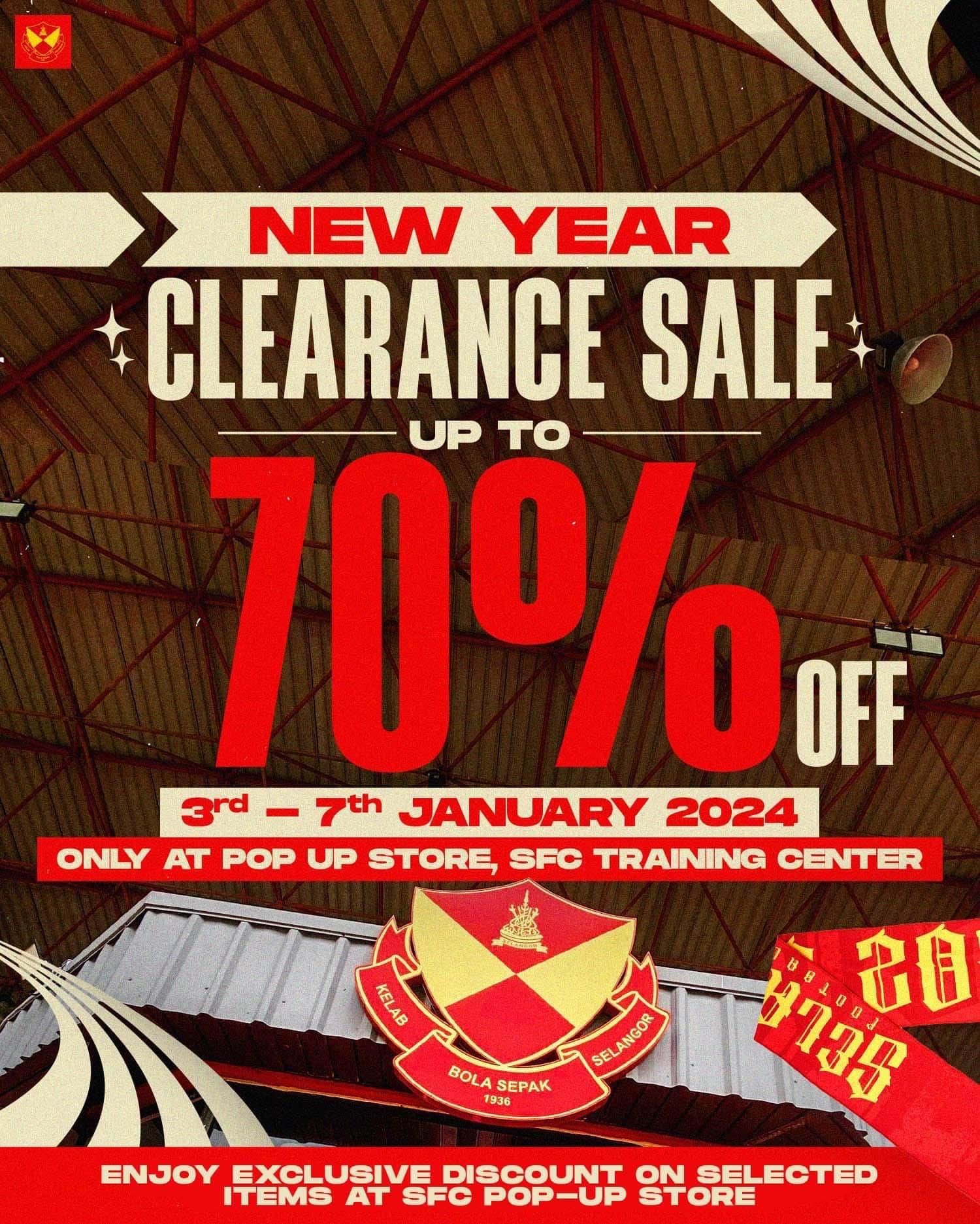 Diskaun produk Selangor FC hingga 70 peratus mulai hari ini hingga 7 Januari