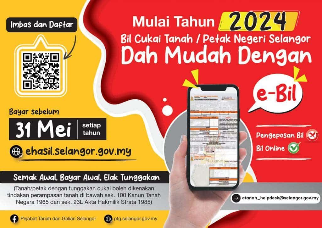 Tiada lagi bil fizikal, semak kadar cukai tanah dalam talian