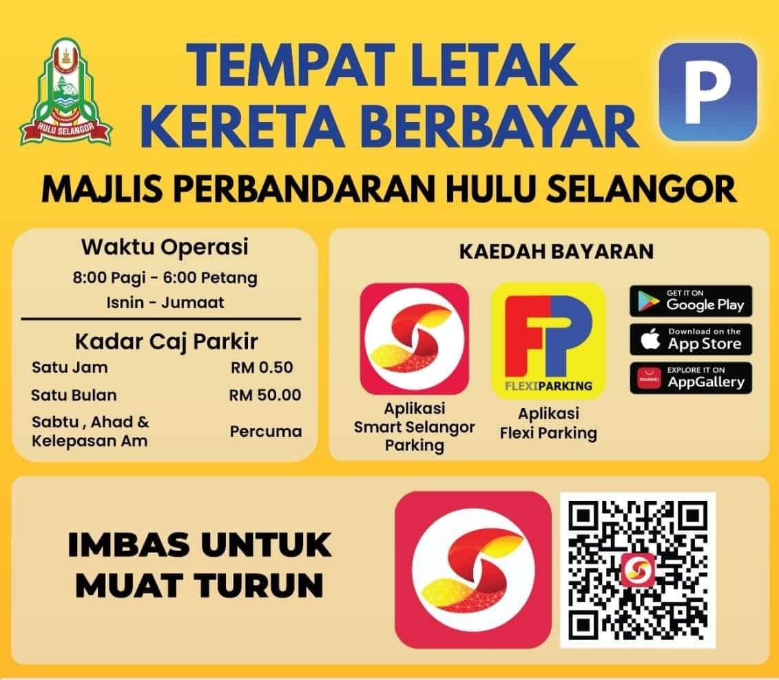 MPHS: Bayar parkir kereta di Batang Kali, Kuala Kubu Bharu kini secara digital
