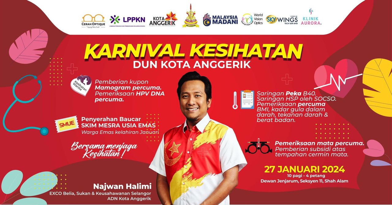 DUN Kota Anggerik anjur saringan kesihatan percuma Sabtu ini
