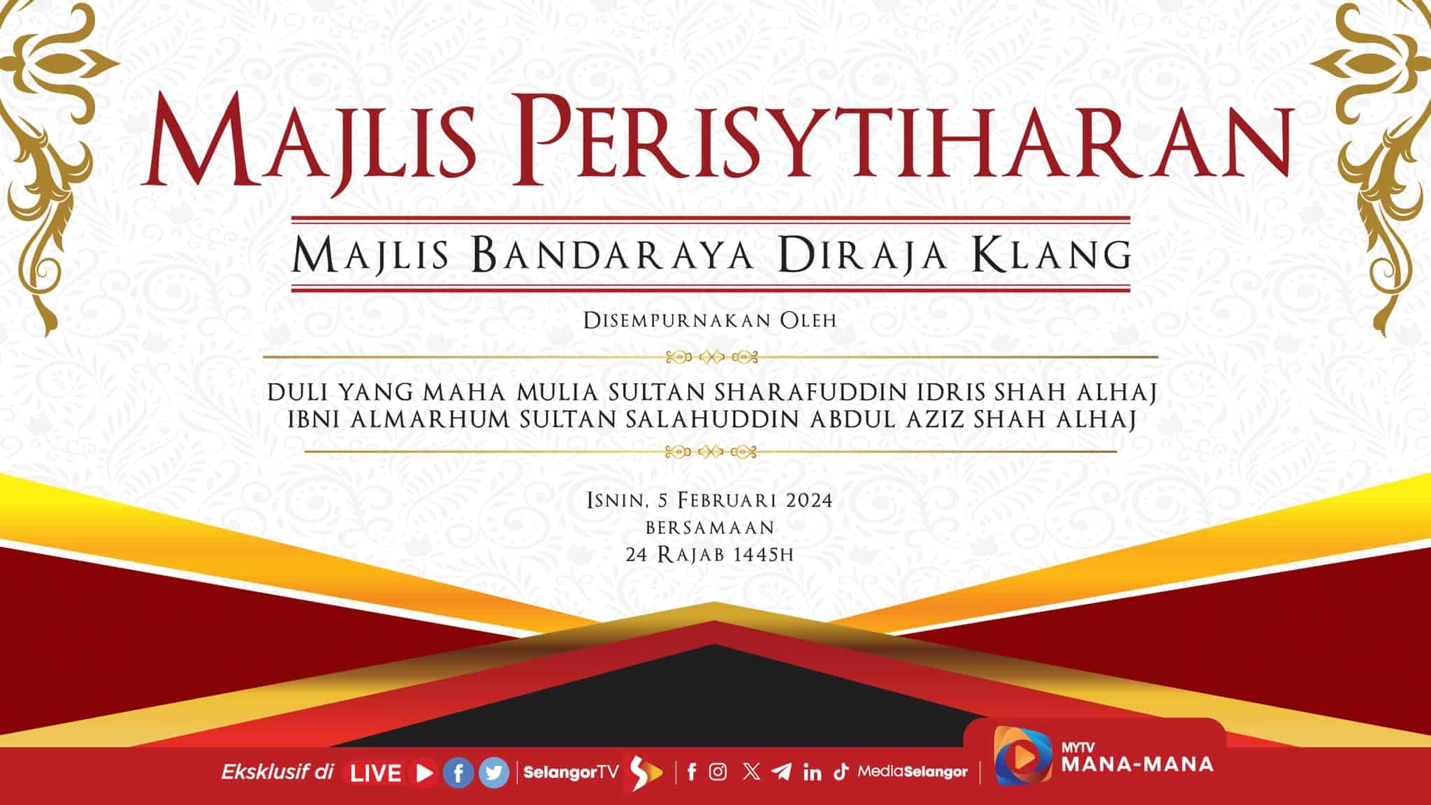 Perisytiharan Majlis Bandaraya Diraja Klang Isnin ini, siaran langsung di Media Selangor