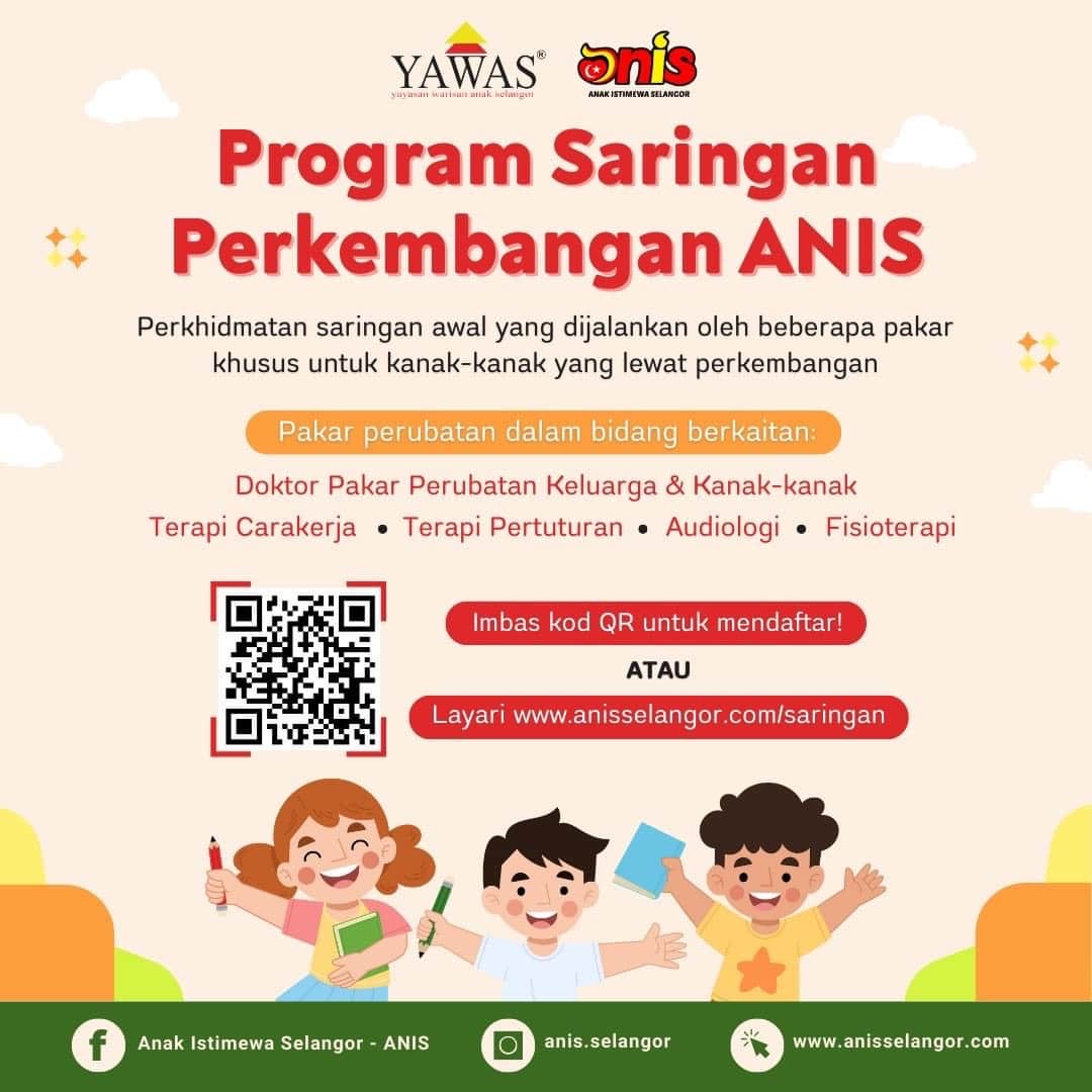 Pendaftaran saringan kanak-kanak lewat perkembangan kini dibuka