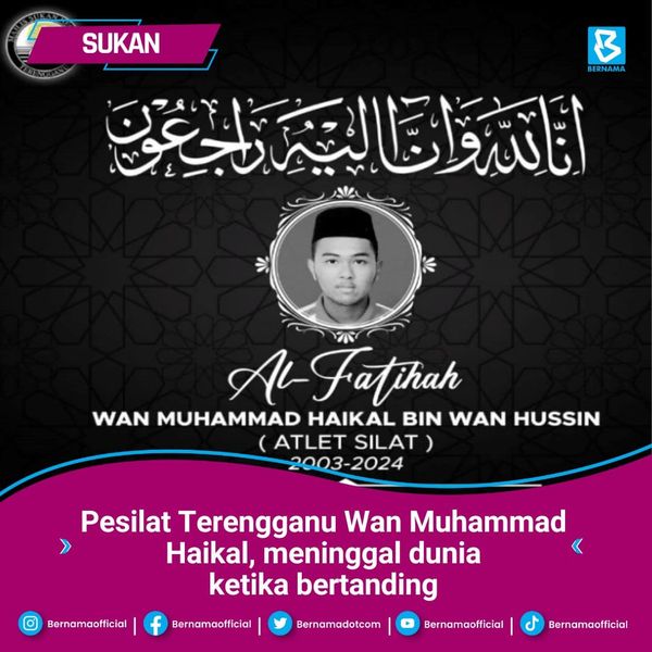 Pesilat Terengganu meninggal dunia ketika sertai pertandingan pemilihan Sukma