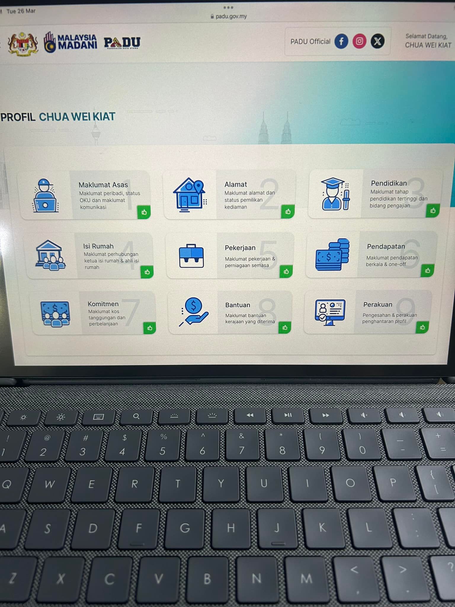 蔡伟杰只花数分钟完成PADU登记 呼吁民众把握期限行动