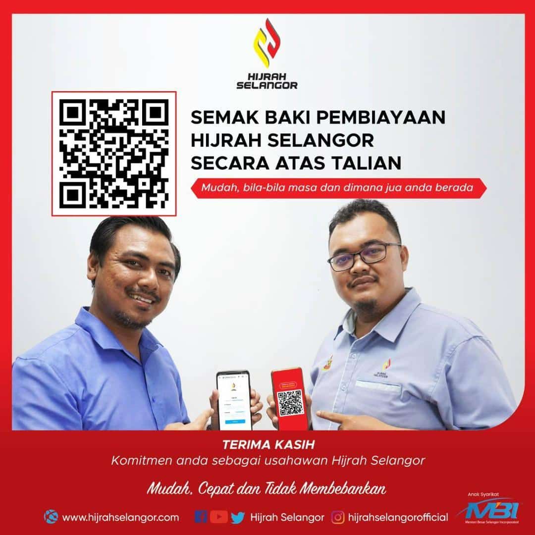 Usahawan Hijrah Selangor boleh semak baki pembiayaan secara dalam talian