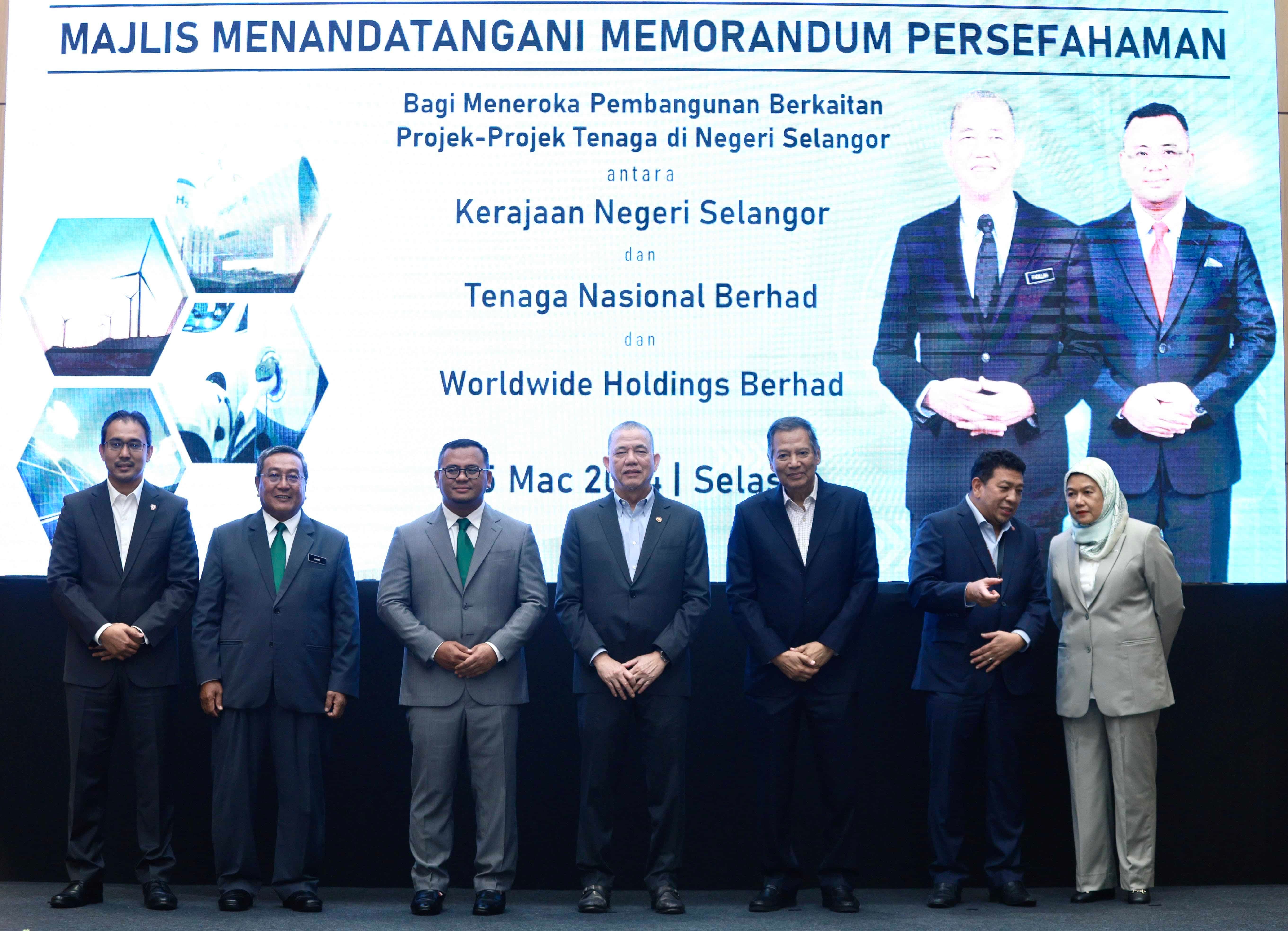 Kerajaan Negeri, Worldwide Holdings, TNB sepakat teroka tenaga lestari, capai sifar karbon