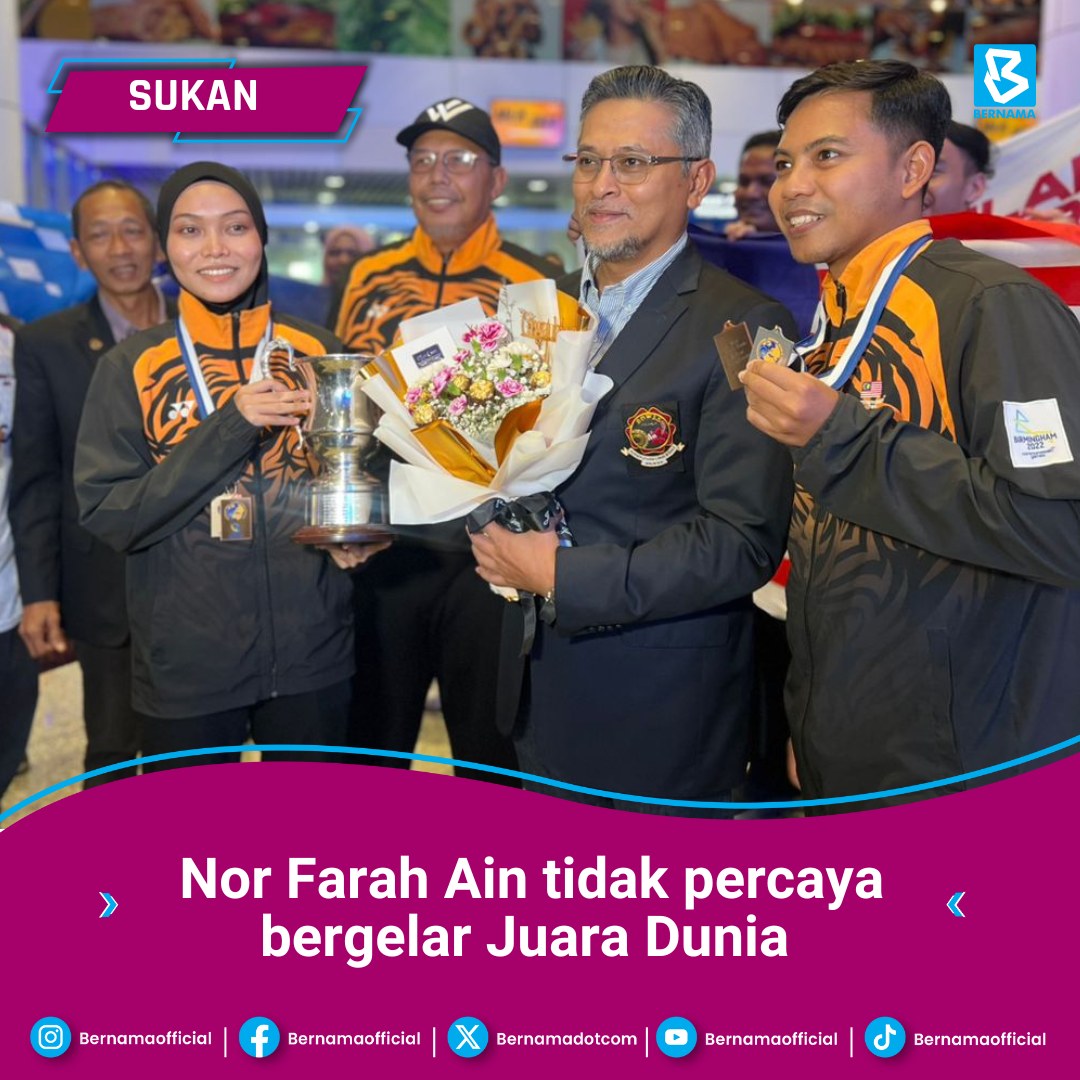 Nor Farah Ain tidak percaya bergelar juara dunia sukan boling padang