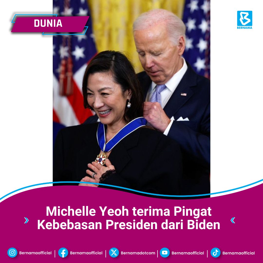 Michelle Yeoh terima Pingat Kebebasan Presiden daripada Joe Biden