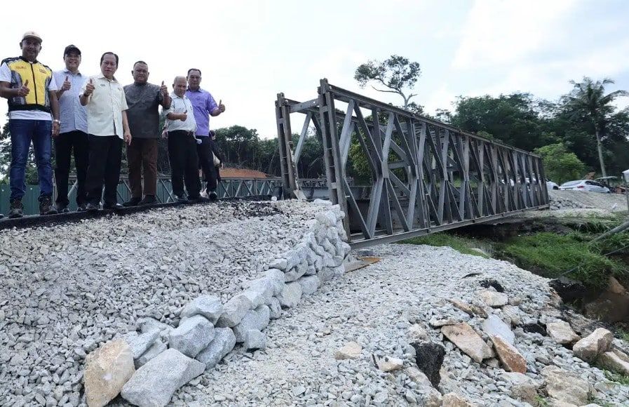 马斯兰：倍力桥36小时内建竣   士毛月双溪拉朗路重开通车