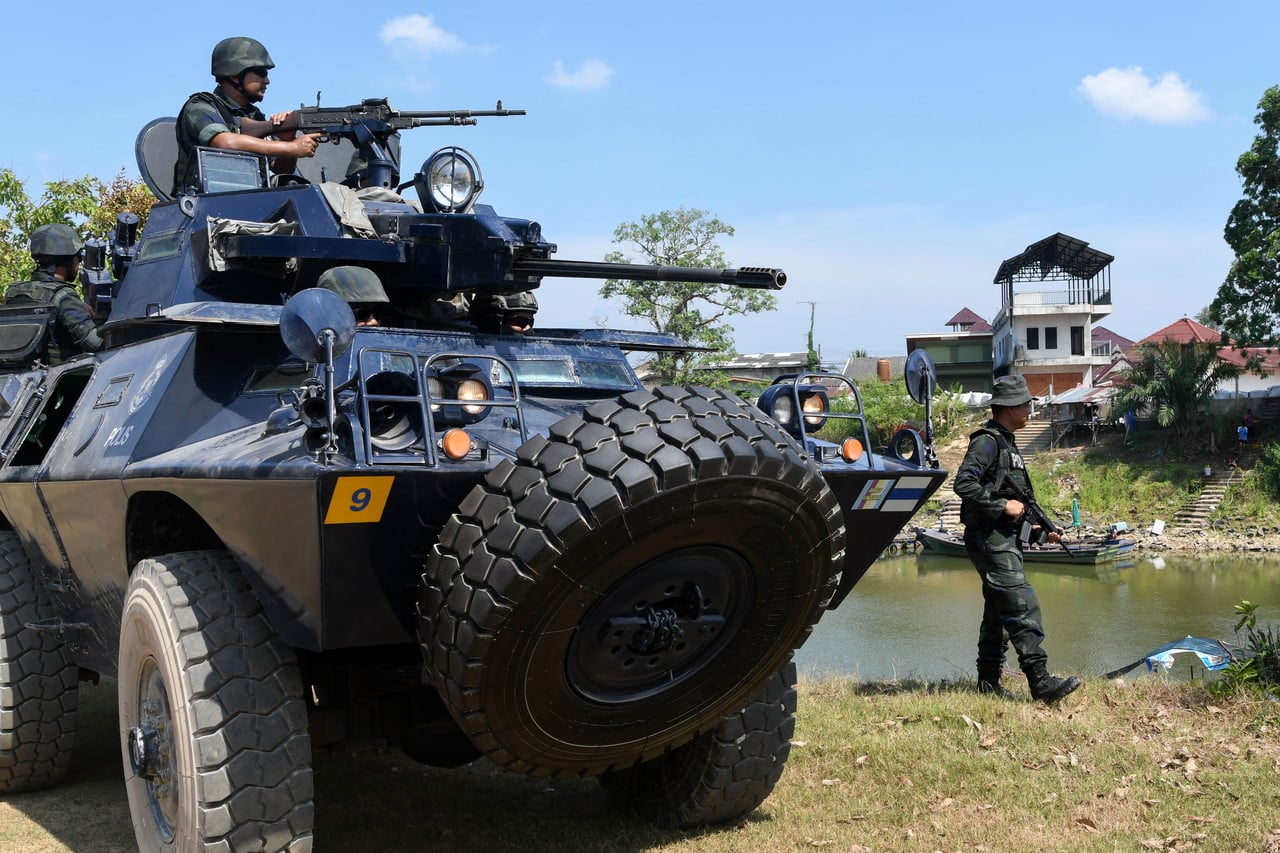 General Operations Force secures Thai-Malaysian border with armoured cars, drone patrol
