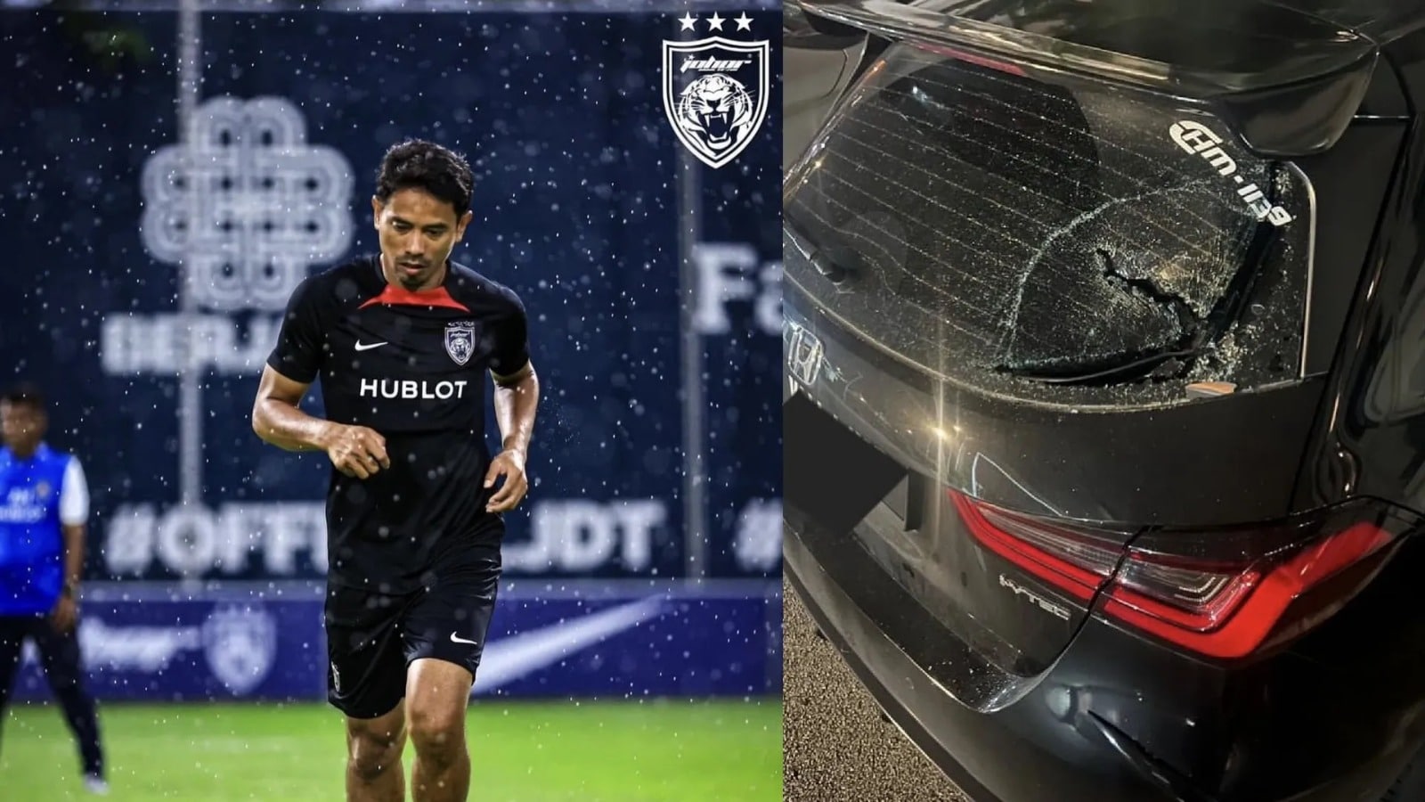Third attack on a footballer after JDT skipper's windscreen smashed