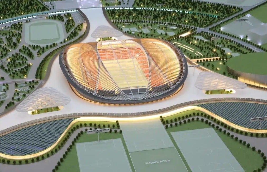 绿色环境包围莎阿南体育馆  符合永续元素.具完善防洪系统