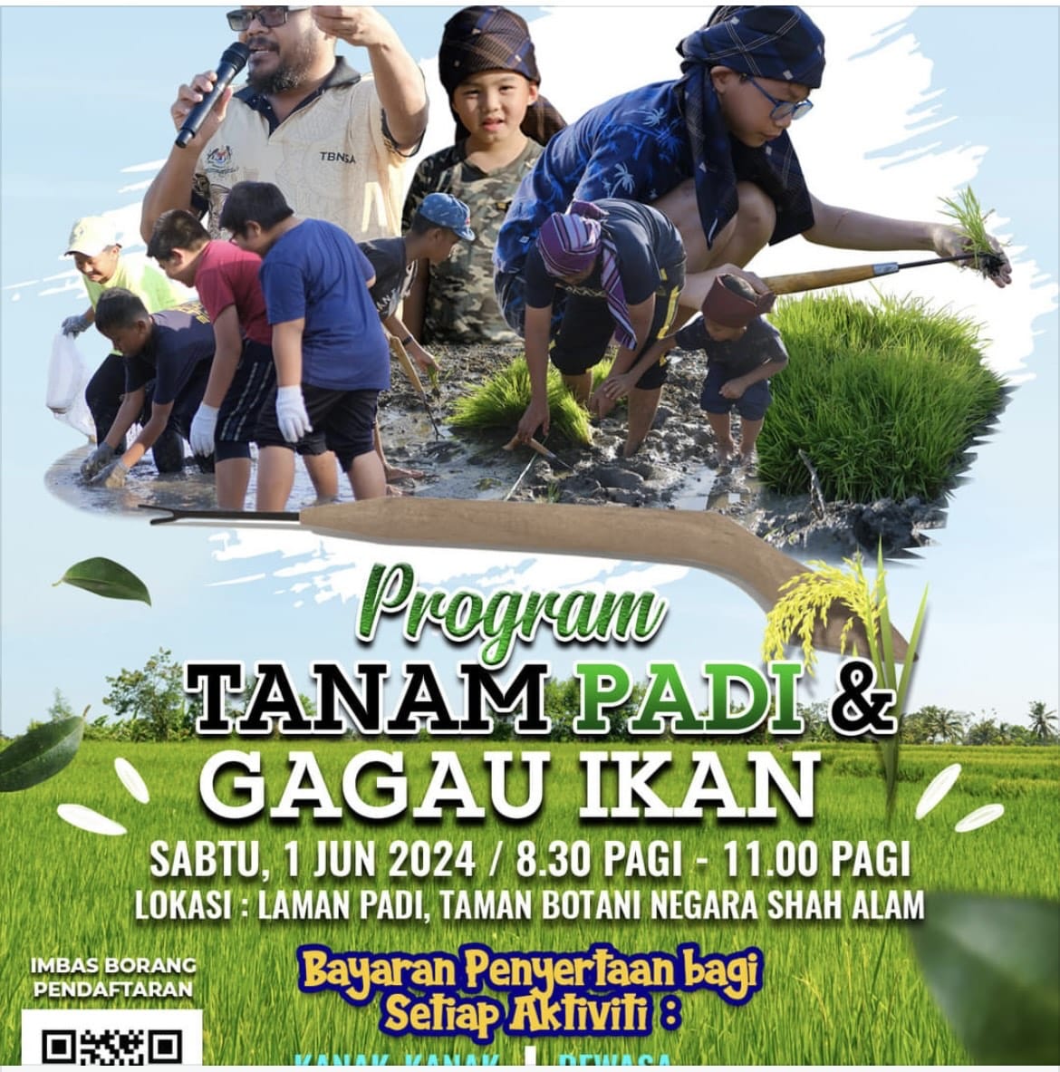 Jom rasai pengalaman tanam padi, gagau ikan di Taman Botani Negara