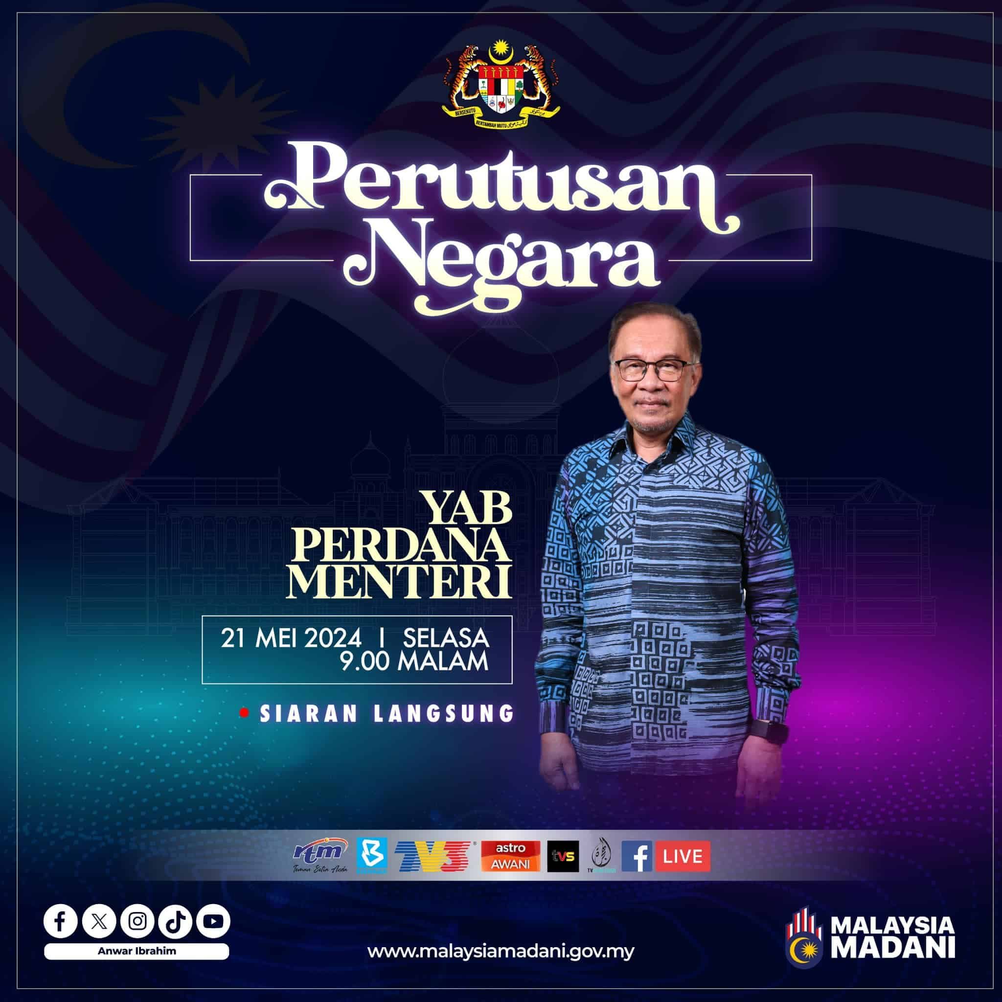 PM sampai perutusan negara 9 malam ini