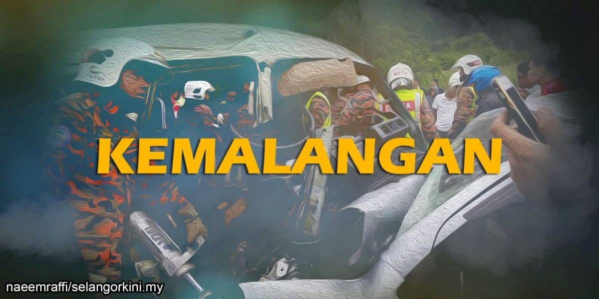 Dua rakan cedera kereta terbabas masuk gaung lima meter