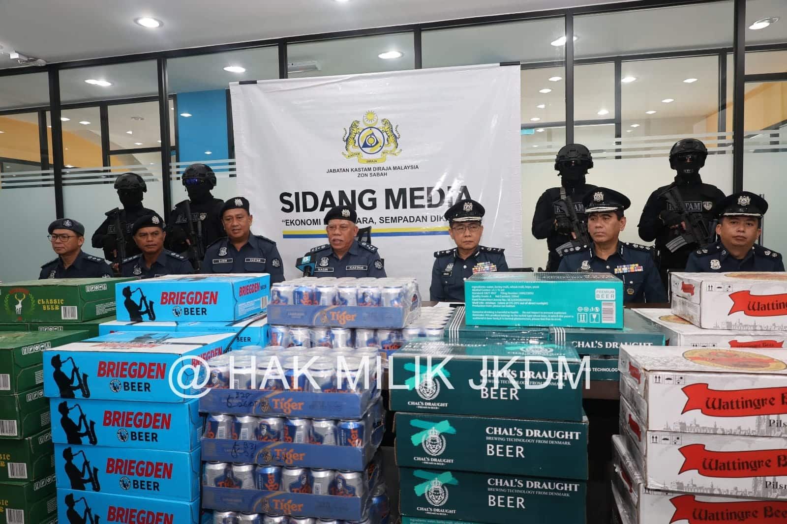 起获6集装箱走私酒 沙巴关税局：市值逾274万令吉