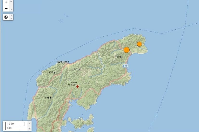 日本石川县能登半岛6级地震