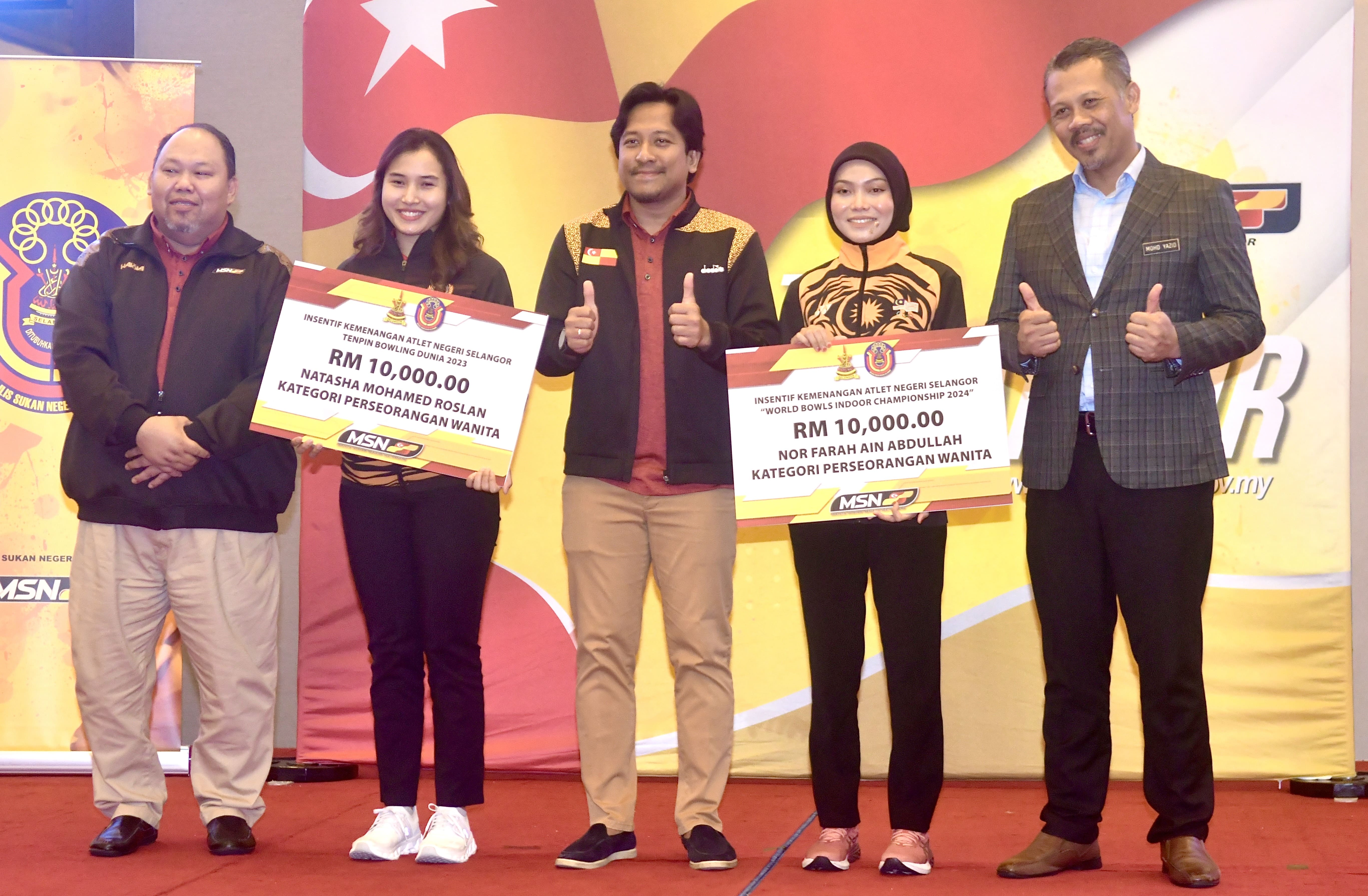 Harumkan nama negara, dua atlet wanita Selangor terima insentif RM10,000