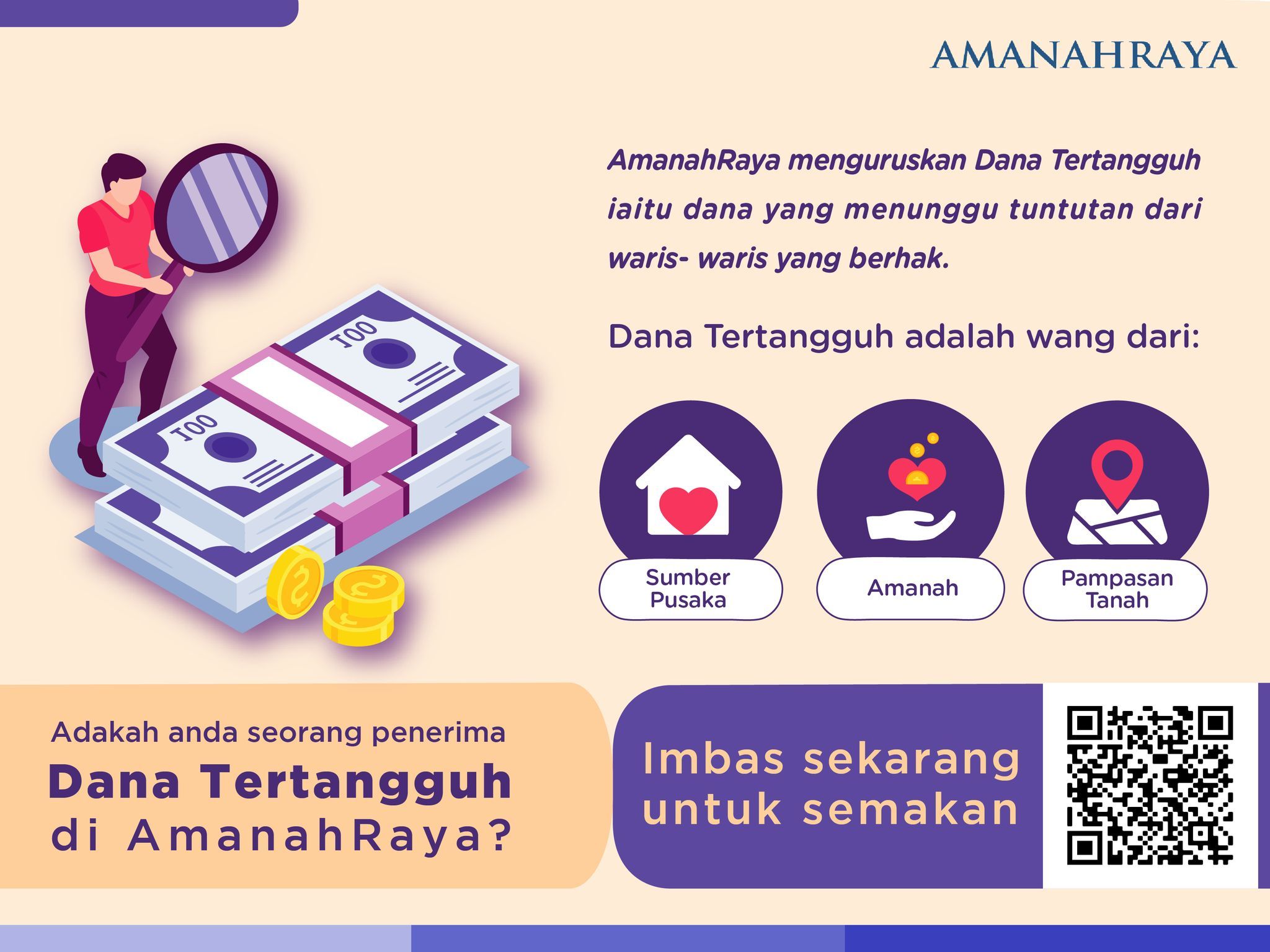 RM500 juta wang tidak dituntut, Amanah Raya kesan waris