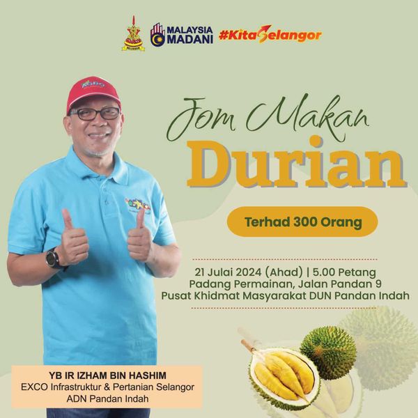 班登英达今5pm免费吃榴梿 依兹汉:邀首300人品尝果王