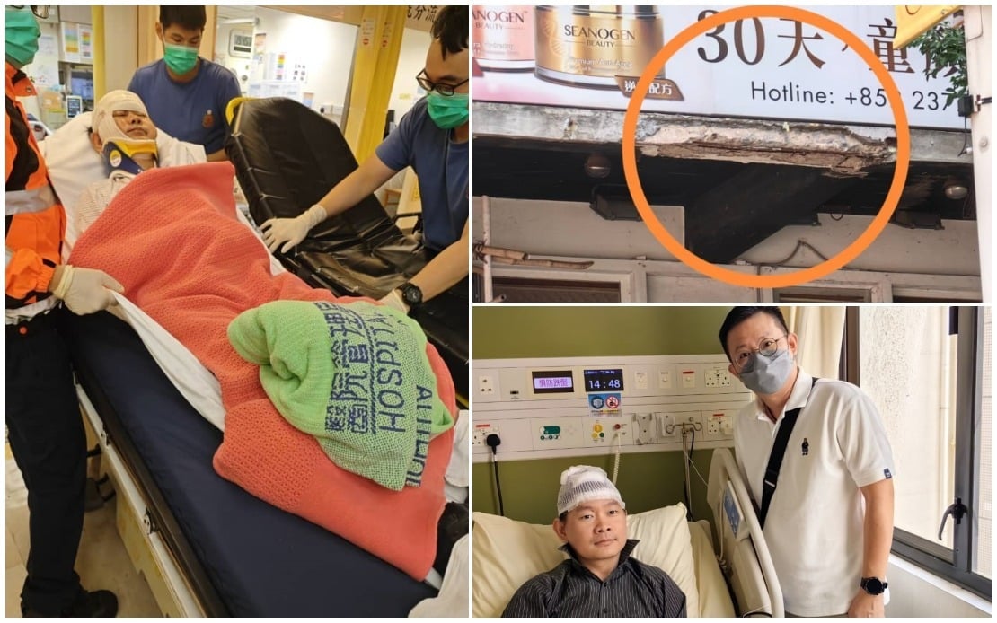 Rakyat Malaysia cedera ditimpa kepingan konkrit di Hong Kong