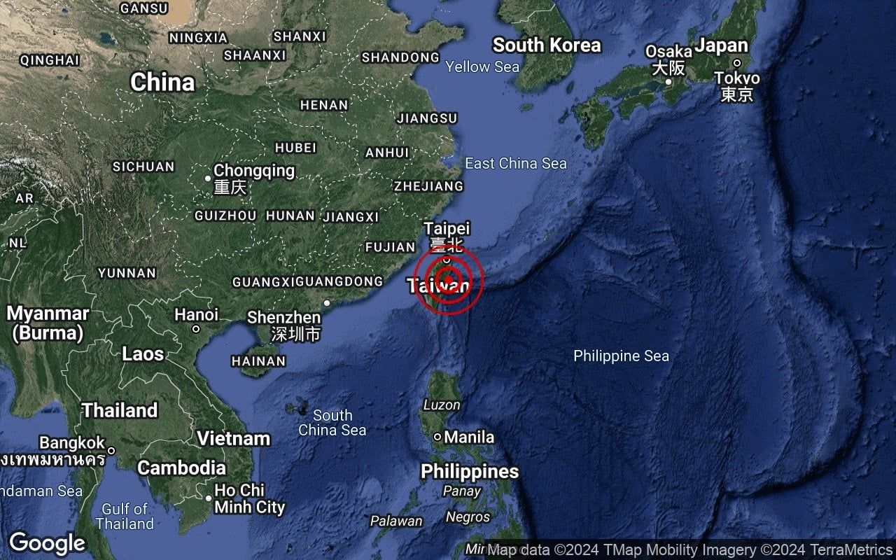 台湾今7.35am发生5.9级地震