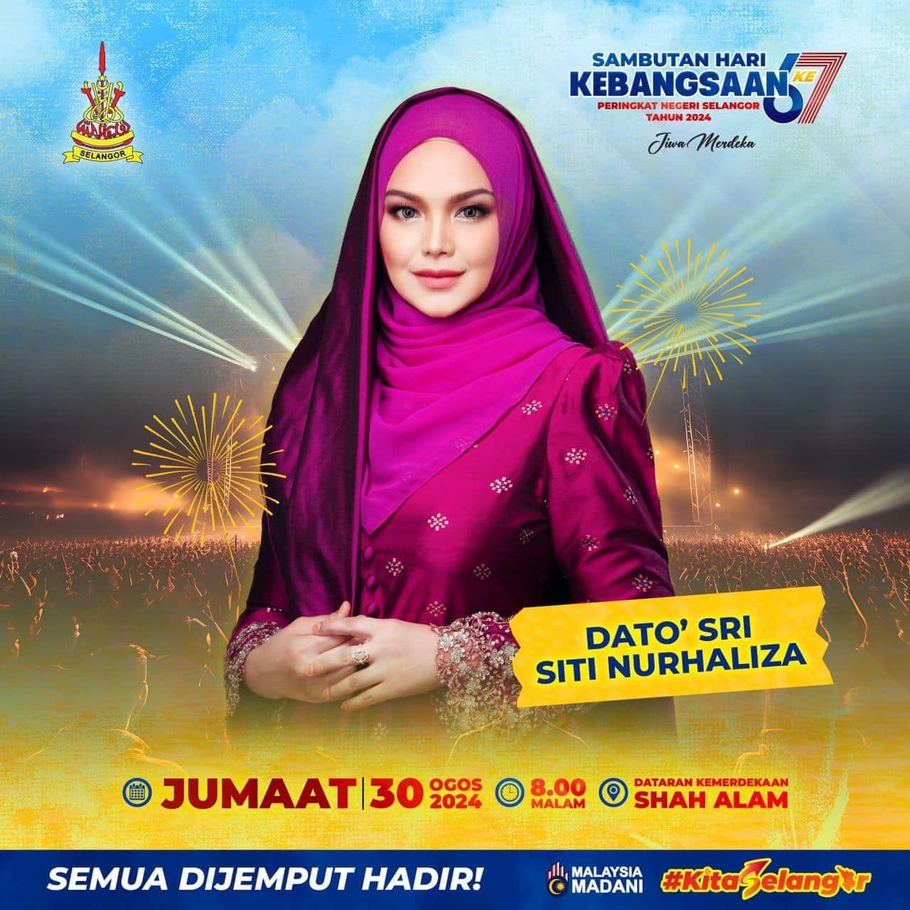 Siti Nurhaliza antara enam artis serikan sambutan kemerdekaan negeri