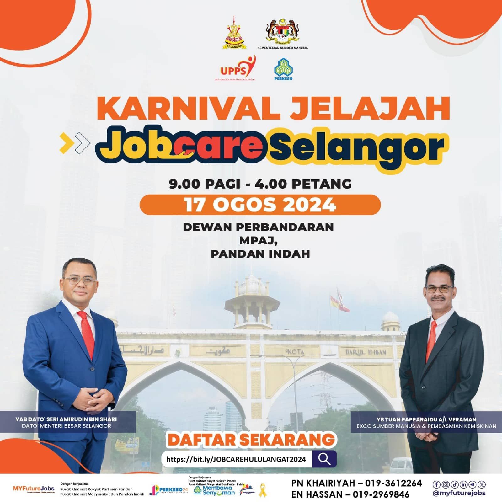 எதிர்வரும் சனிக்கிழமை (17-8-2024) பாண்டான் இண்டாவில்  நடைபெறும்  வேலைவாய்ப்பு சந்தையில் பங்கேற்க அழைப்பு