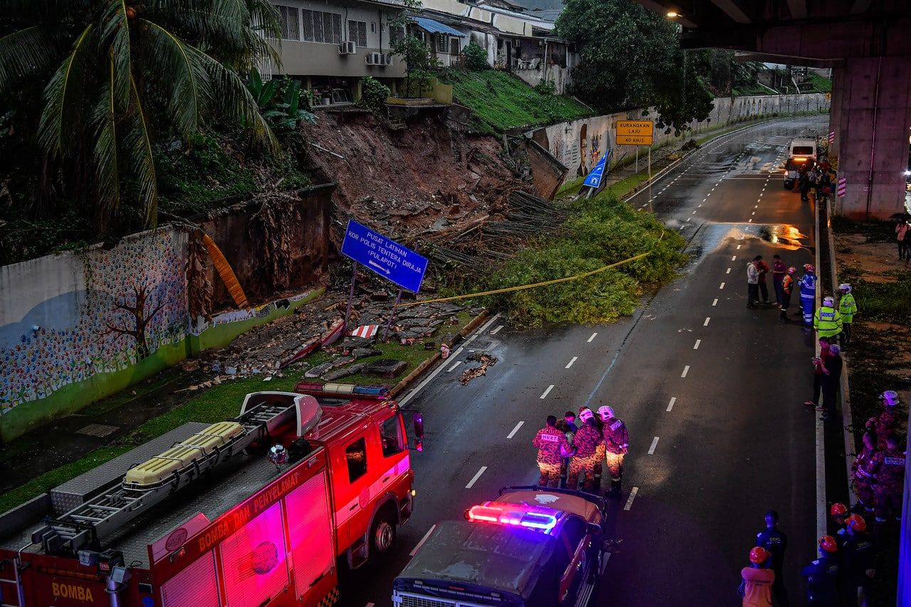文良港大红花花园挡泥墙坍塌  17户52人下令清空撤离