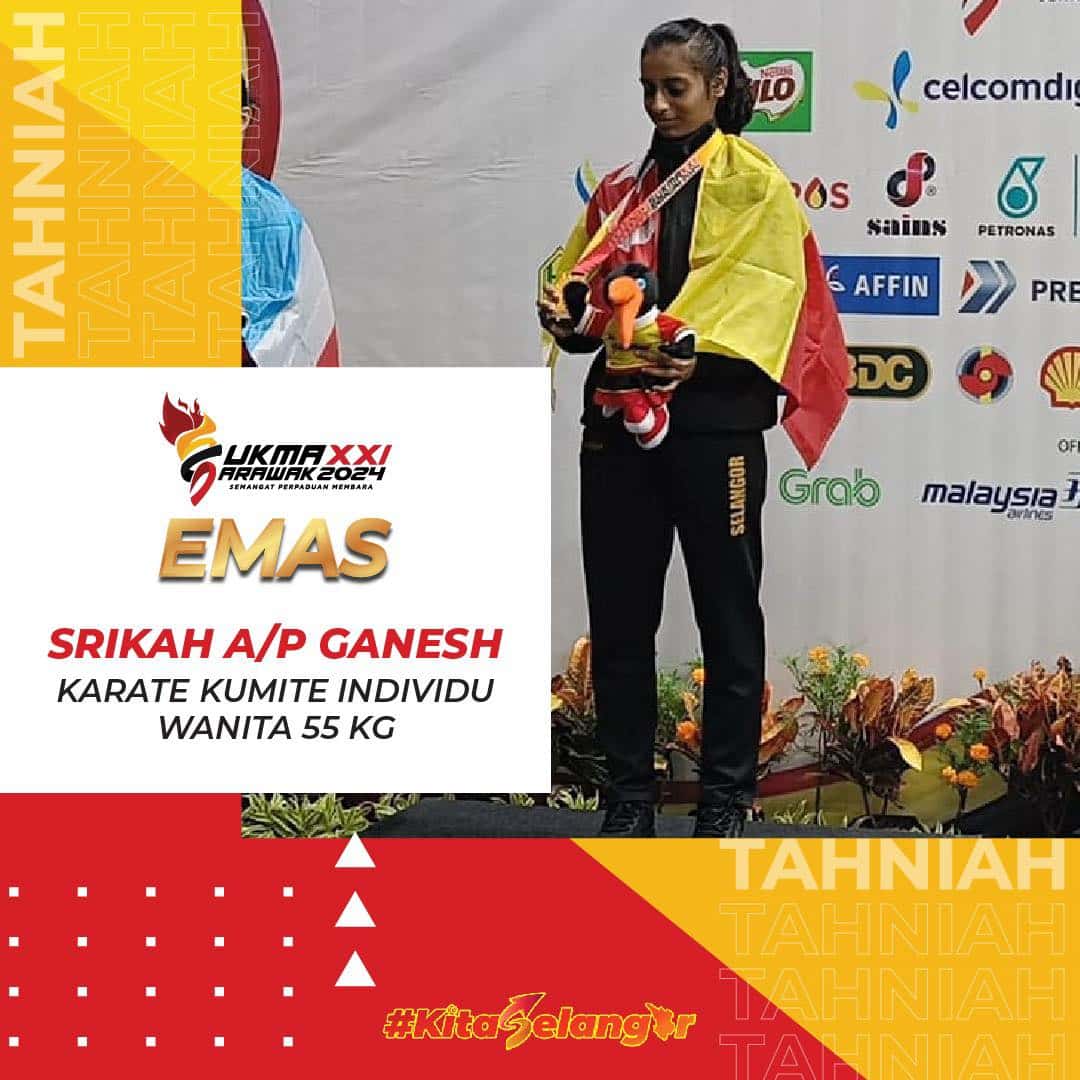 MB ucap tahniah kepada Srikah Ganesh, rangkul emas acara Kumite