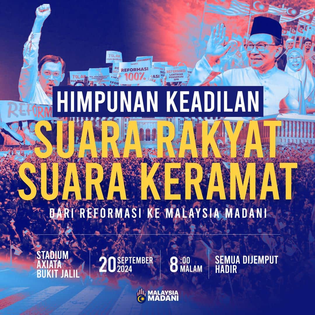 Semarak reformasi, himpunan KEADILAN di Bukit Jalil pada Jumaat