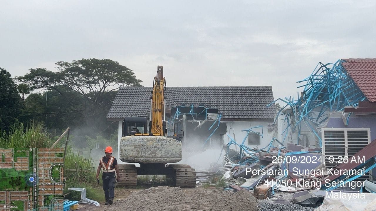 侵占政府地.屡劝不听  巴生土地局拆8违建屋