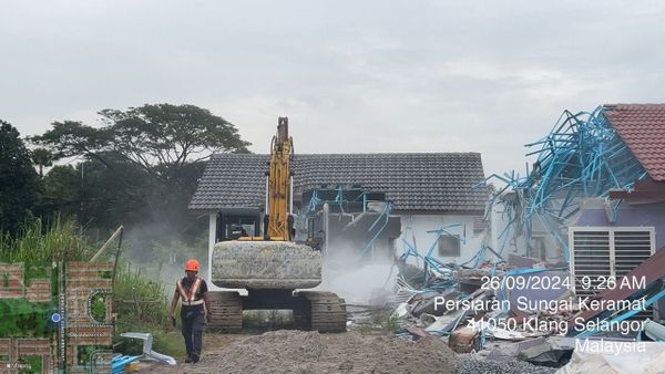 侵占政府地.屡劝不听 巴生土地局拆8违建屋