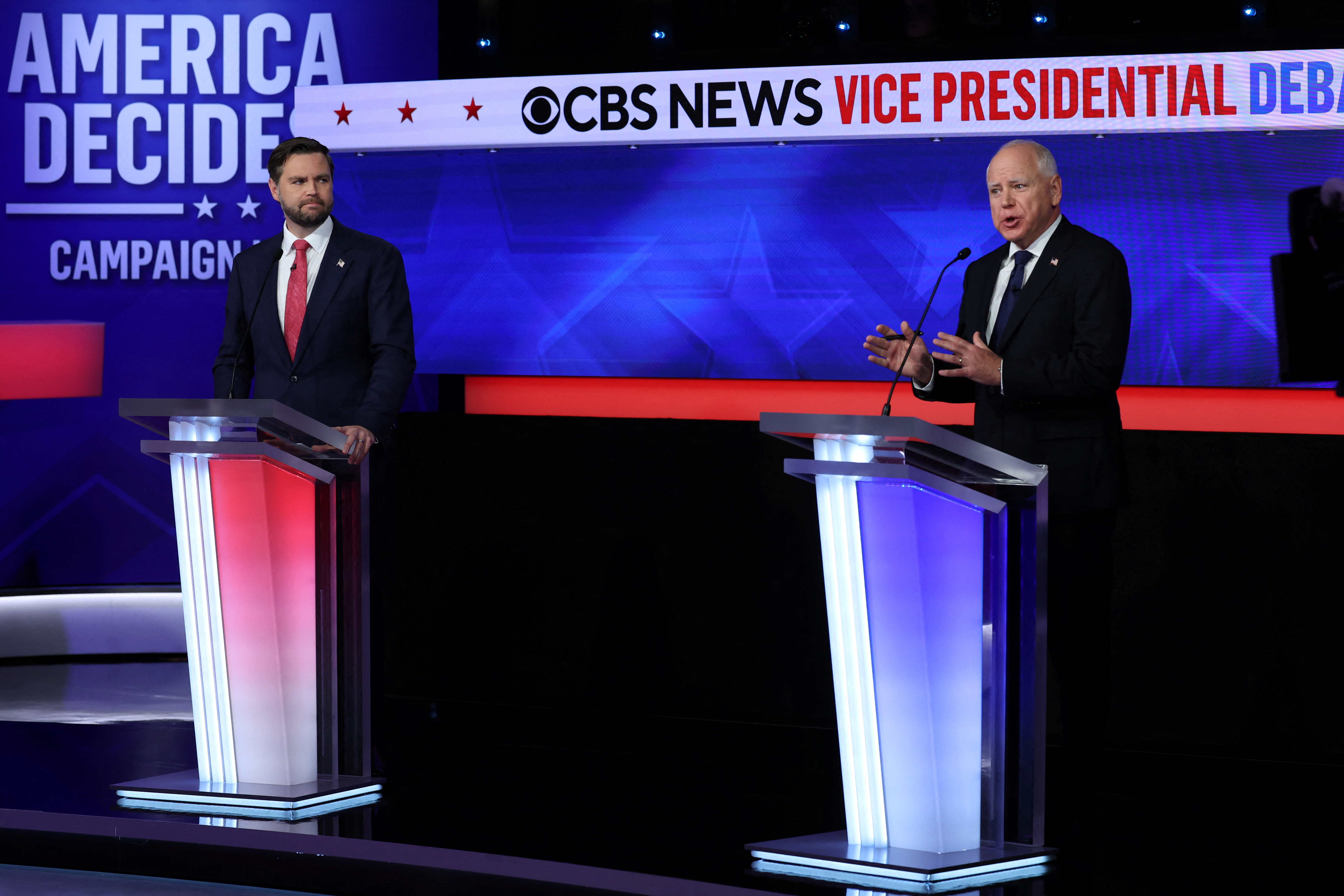 Walz, Vance clash at policy-heavy US vice presidential debate