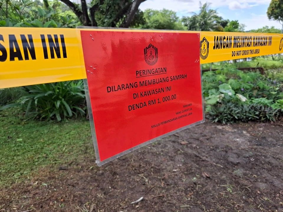 安邦市会与KDEB齐清理垃圾堆  两地点拉起警戒线禁乱丢垃圾