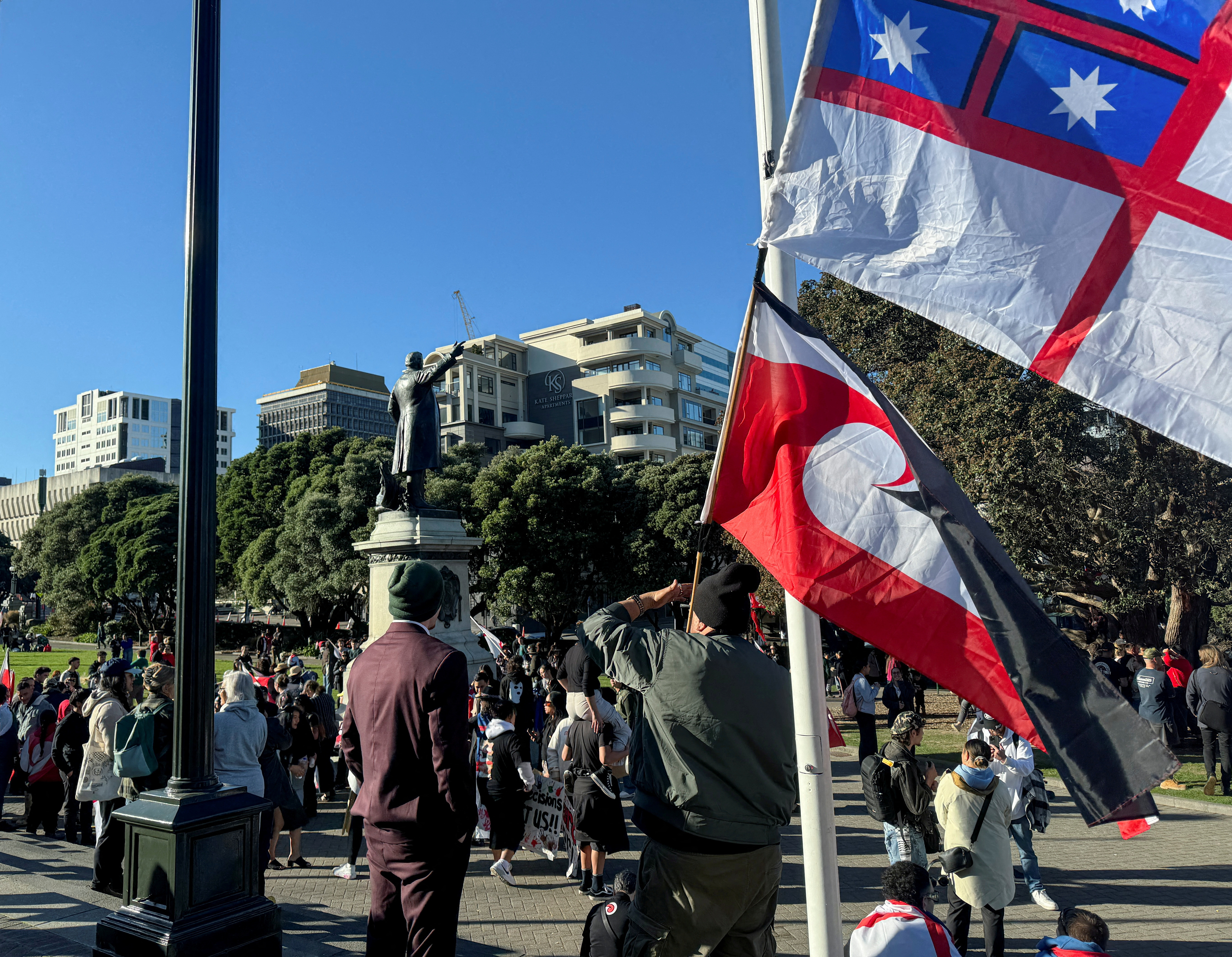 New Zealand MPs disrupt Parliament with haka to protest Indigenous treaty bill