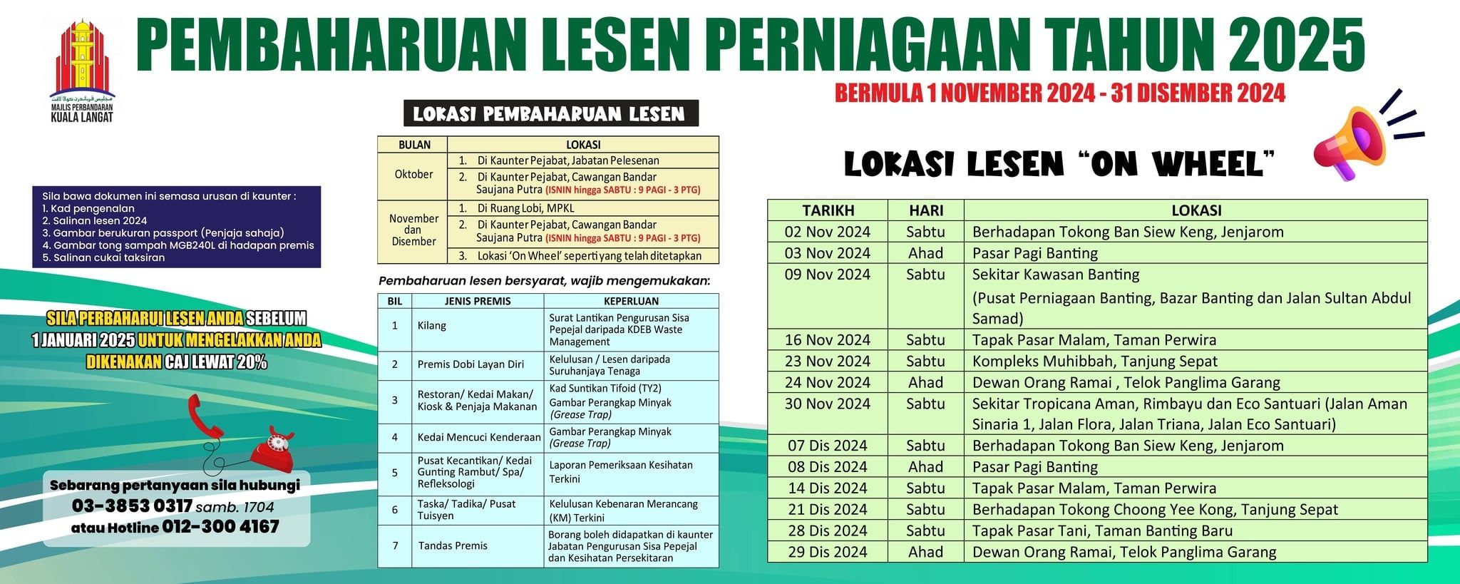 即起开放更新明年商业执照 瓜冷市会周未日设流动柜台方便商贩