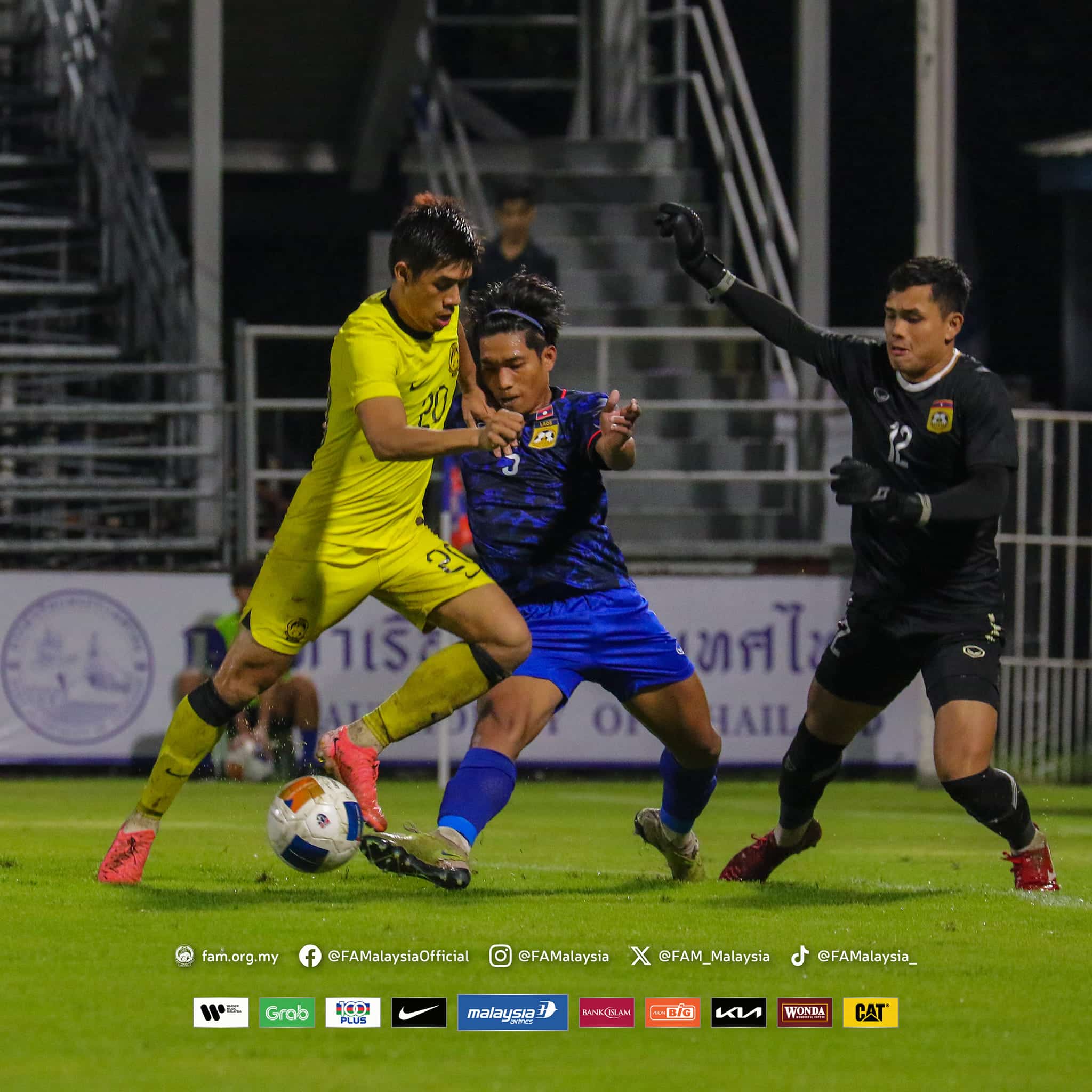 Harimau Malaya defeat Laos 3-1 in rain-soaked Bangkok friendly