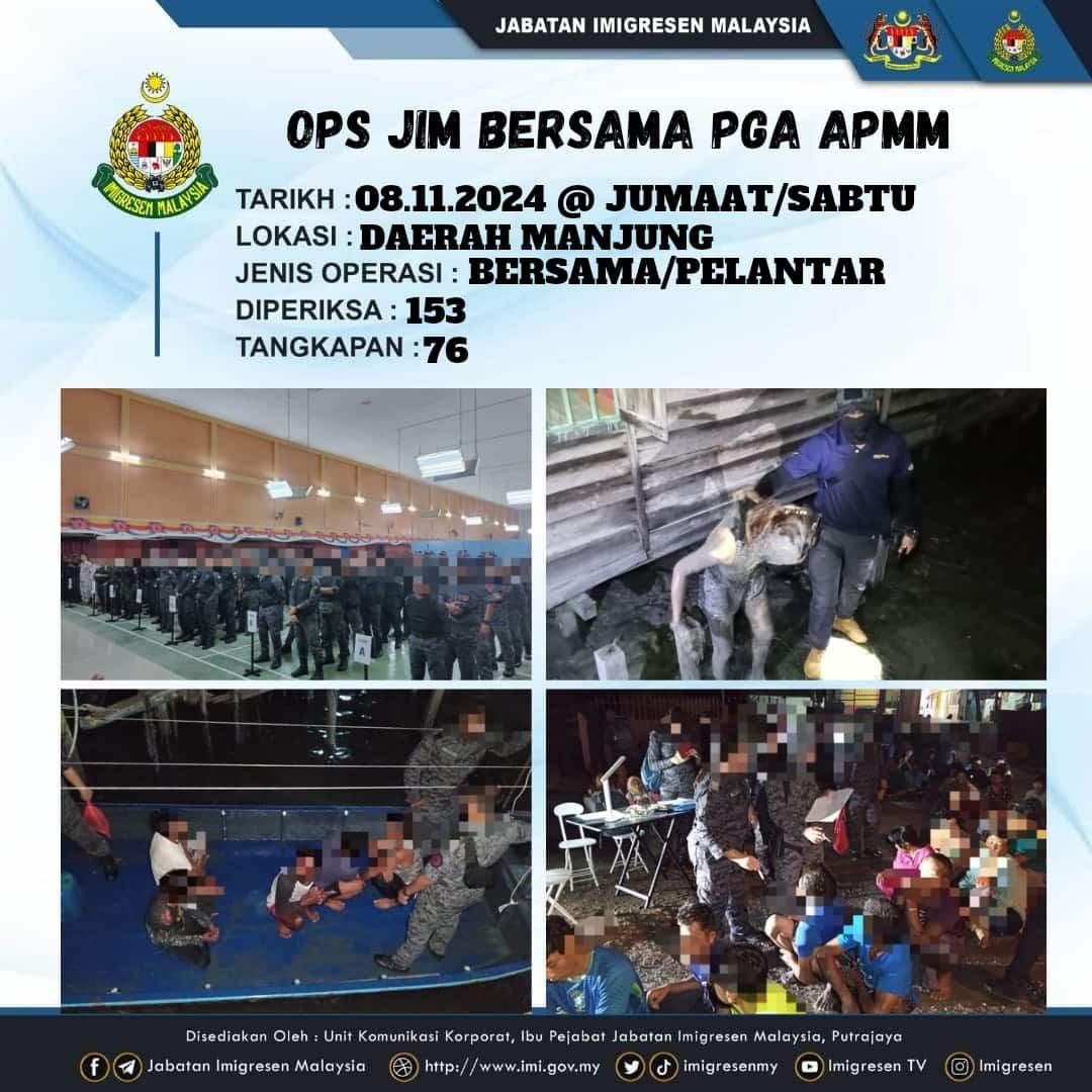 曼绒班台展开联合行动 捕76名各国籍非法移民