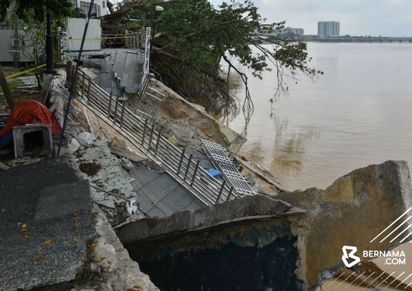 丹州河岸崩塌 水利局即起抢修