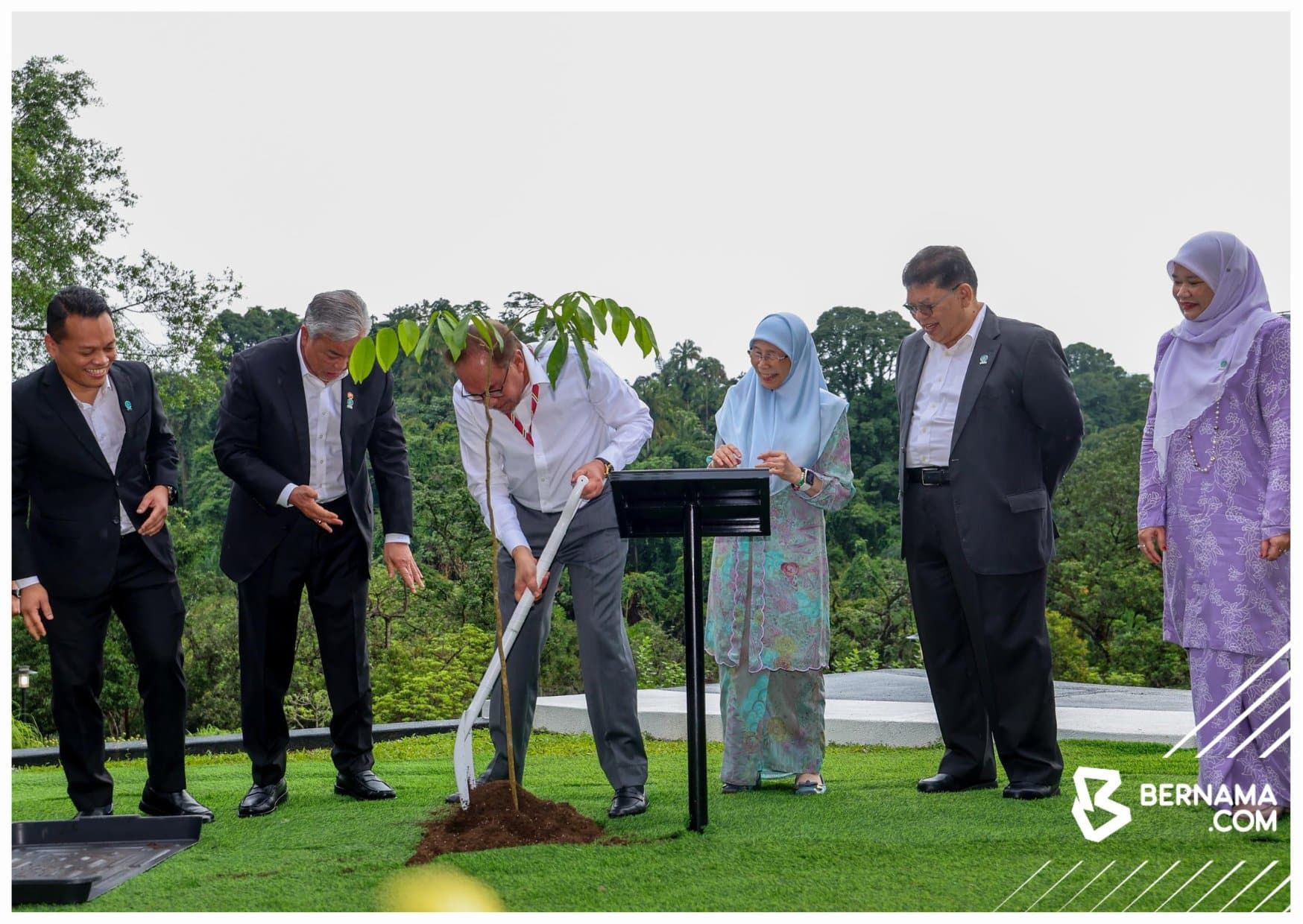 安华在国会栽种第1亿棵树   国内森林覆盖占54.58%