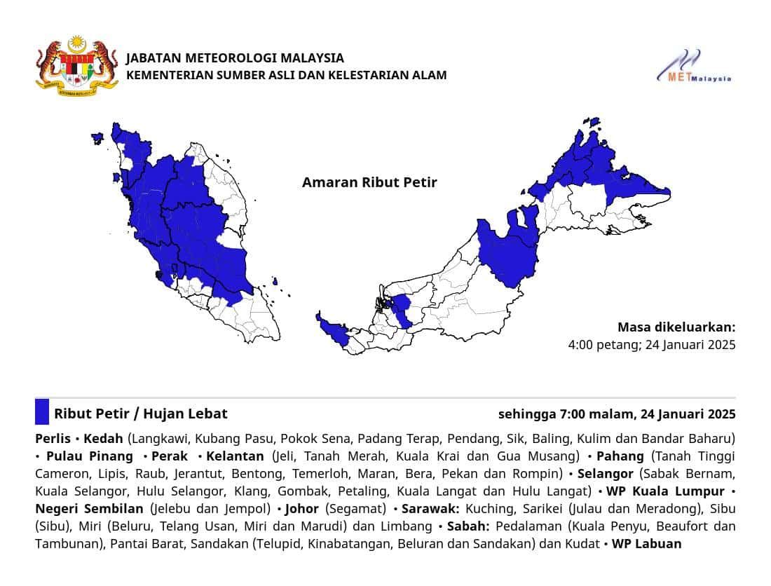 雪隆玻槟霹森等多区 天气持续不理想至7pm