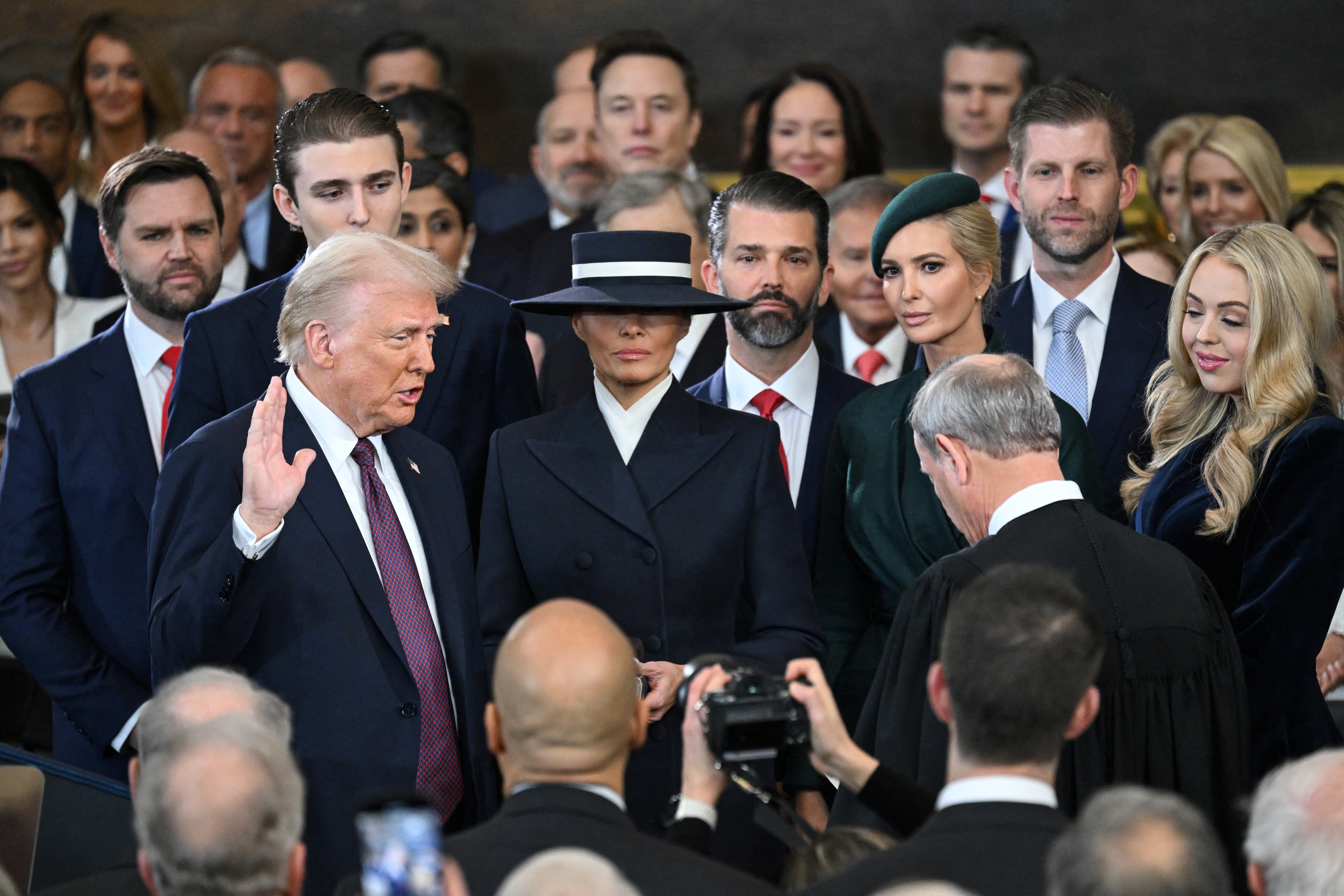 A triumphant Trump swears in, pledges to save America from 'decline’