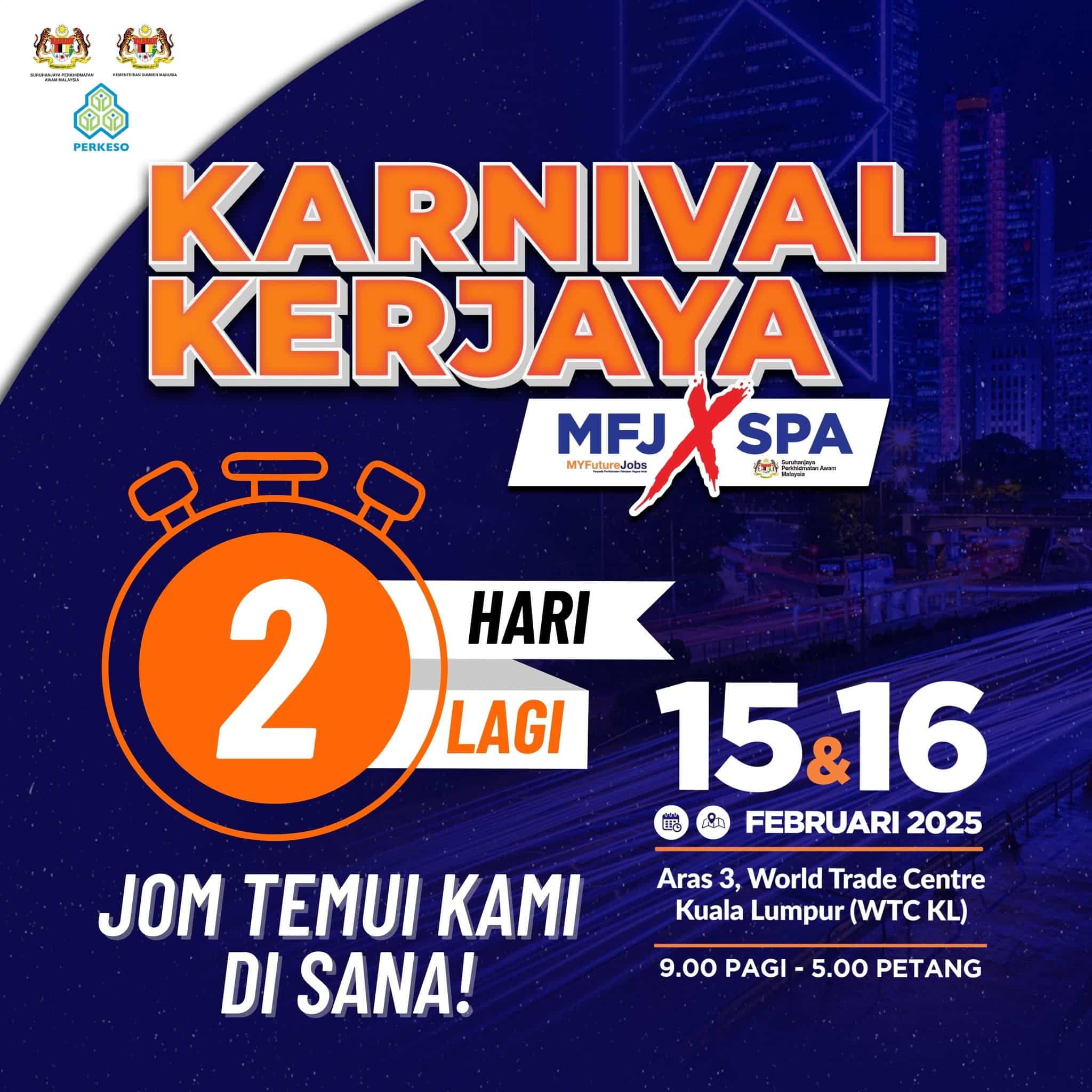 5,000 peluang pekerjaan swasta, temu duga terbuka SPA di Karnival Kerjaya MYFutureJobs