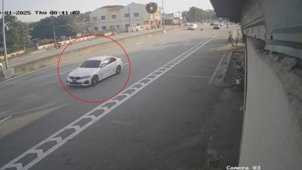 (视频)宝马疑涉撞后逃 槟警跨州寻肇祸司机