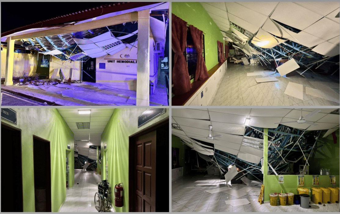 巴西马医院洗肾中心屋顶坍塌   所幸无人伤亡