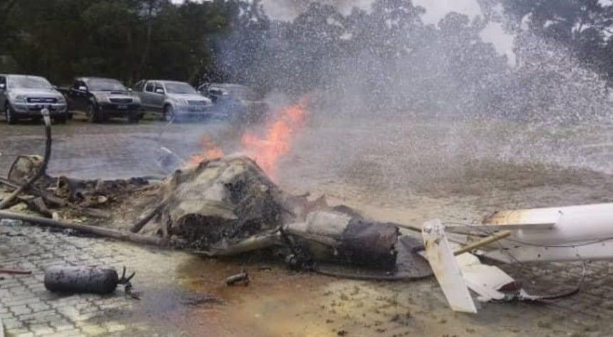 直升机降落文冬加油起火 酿一死一伤悲剧