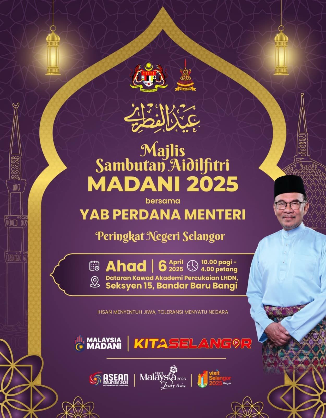 MB pelawa rakyat Selangor meriahkan sambutan Aidilfitri Madani pada 6 April