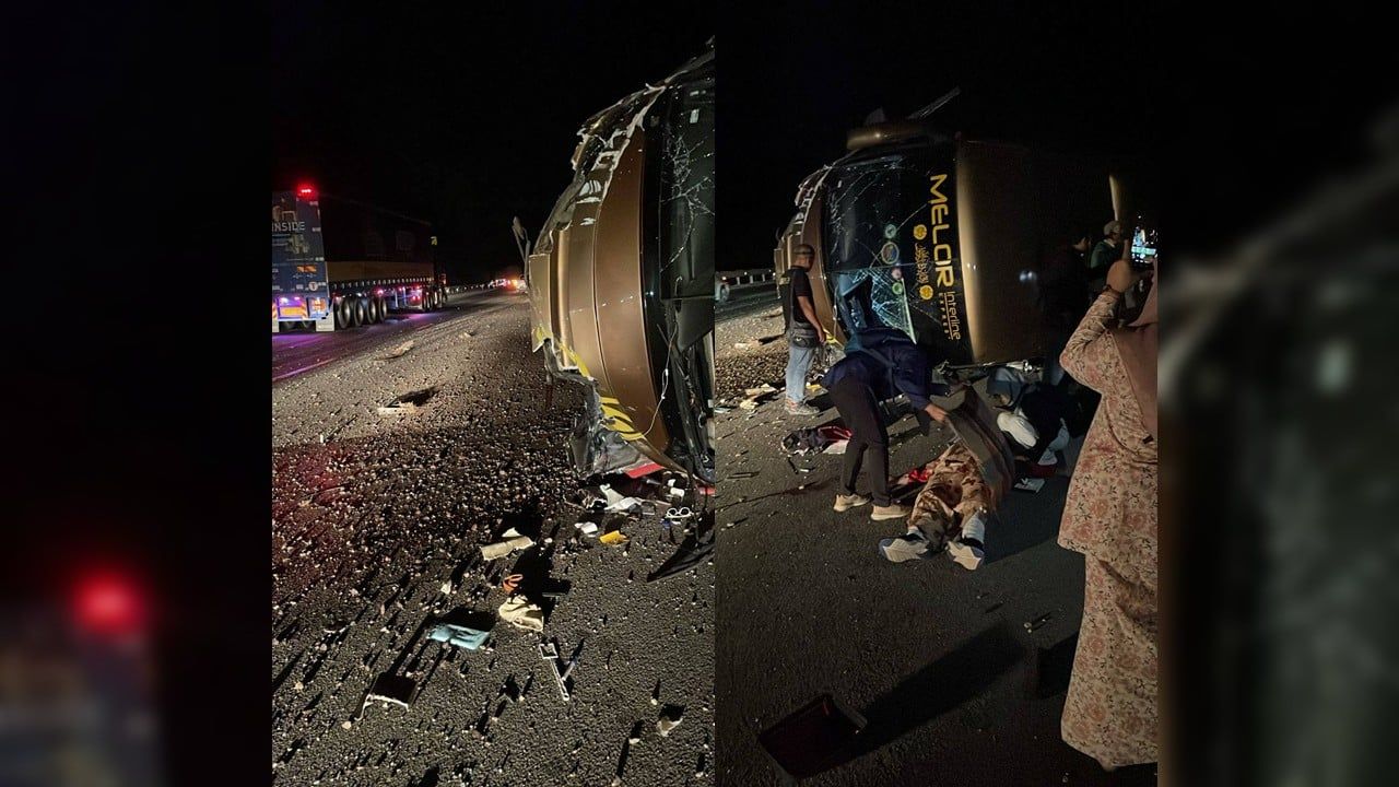 长巴大道失控翻覆   部长：JKR官员乘客无恙