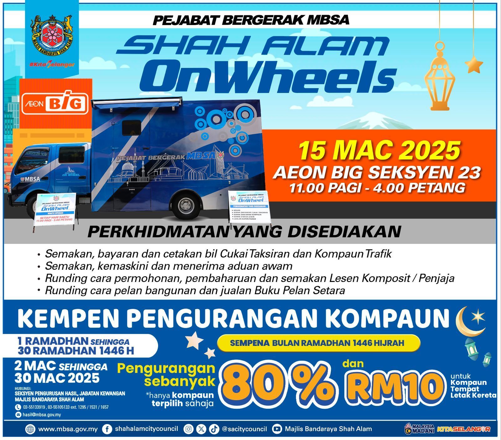 Bayar cukai taksiran, kompaun MBSA di AEON Big Seksyen 23 esok